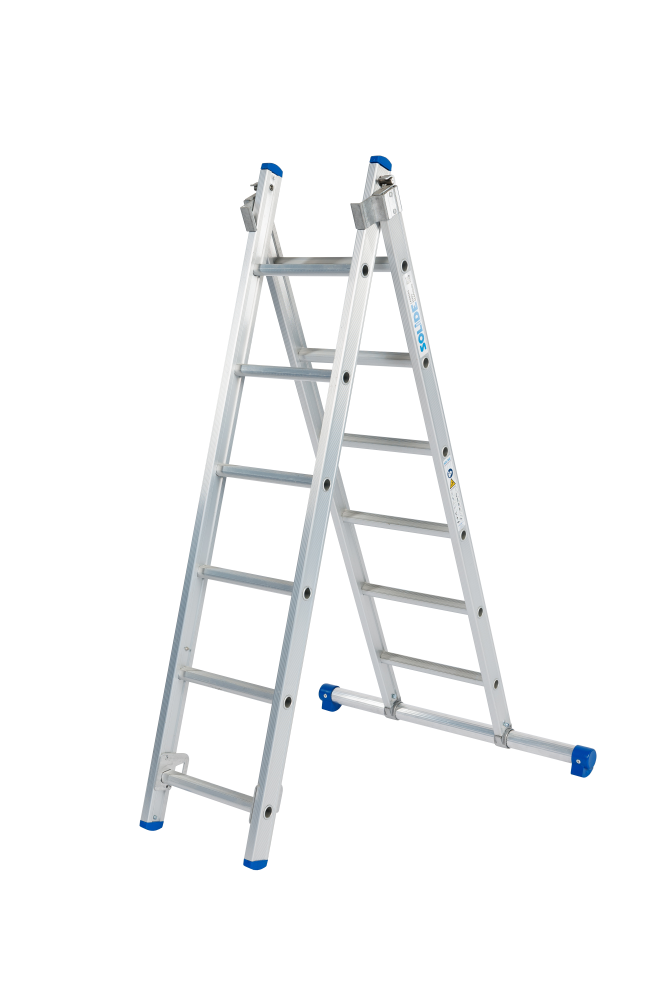 Echelle coulissante / 2 x 6, pieds droits, transformable, STAB290