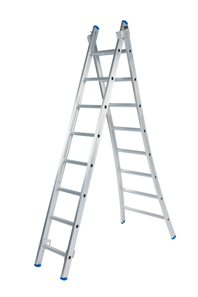 Echelle coulissante / 2 x 8, pieds évasés, transformable