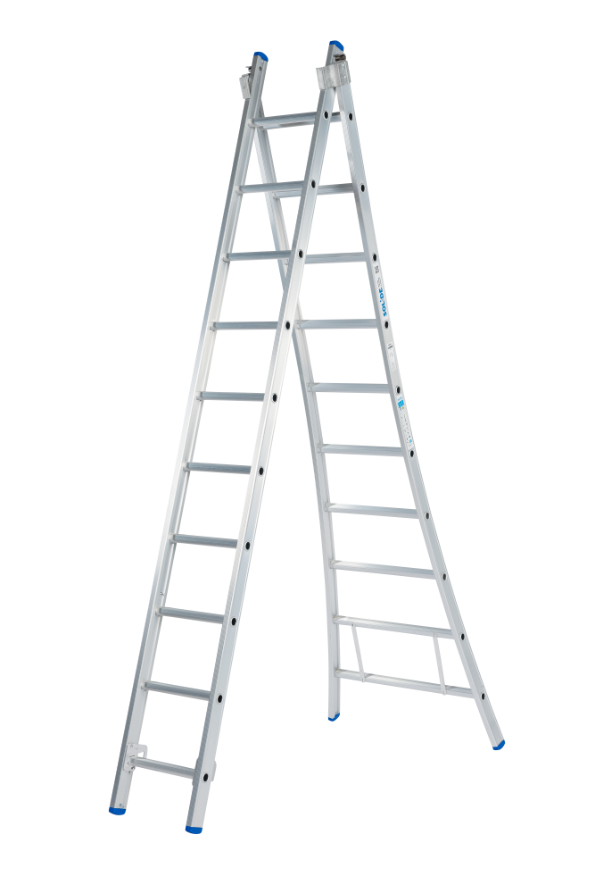 Echelle coulissante / 2 x 10, pieds évasés, transformable