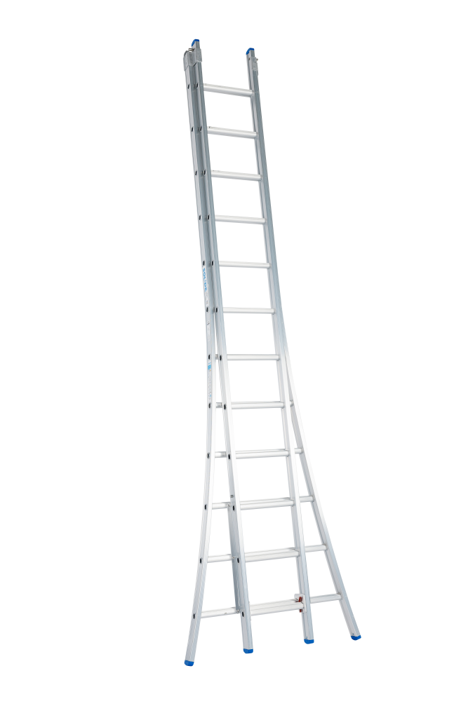 Schuifladder / 2 x 12 sporten, open voet, vrijstaand