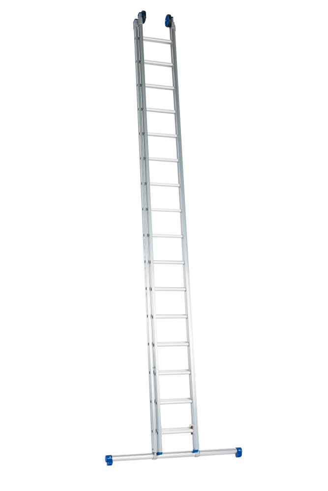 Echelle coulissante / 2 x 20, pieds droits, non transformable, STAB2124, roulettes de façade