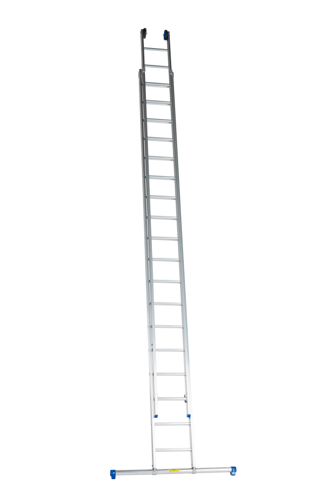 Echelle coulissante / 2 x 20, pieds droits, non transformable, STAB2124, roulettes de façade