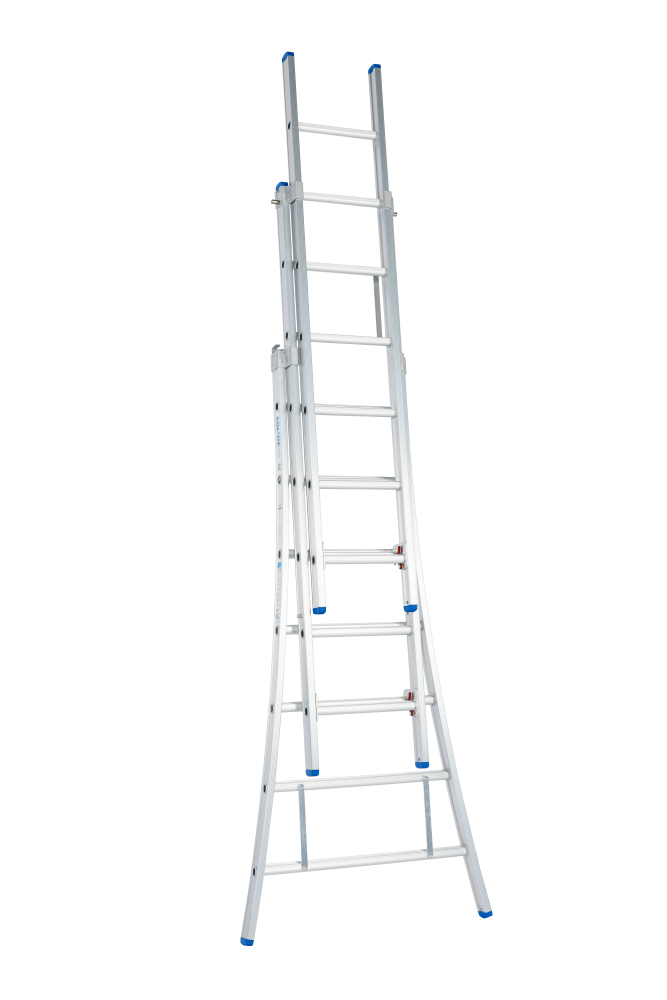 Echelle coulissante / 3 x 7, pieds évasés, transformable