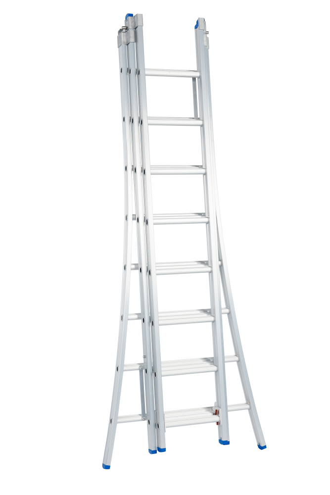Echelle coulissante / 3 x 8, pieds évasés, transformable
