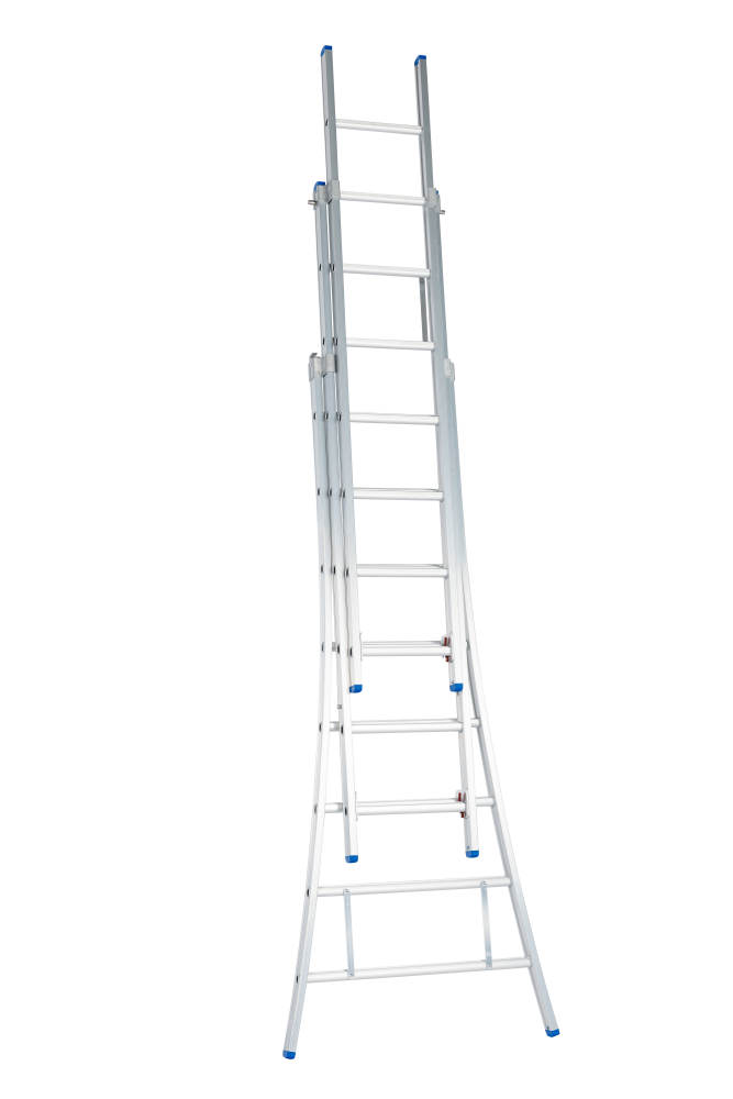 Echelle coulissante / 3 x 8, pieds évasés, transformable