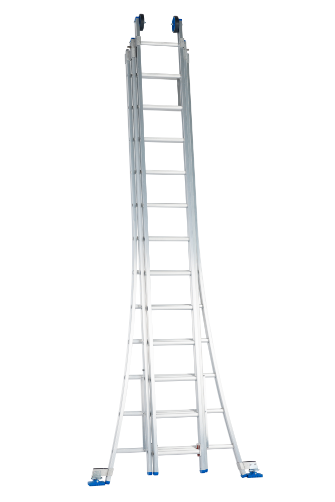Schuifladder / 3 x 12, open voet, reform, gevelrollen, verbredingsvoeten
