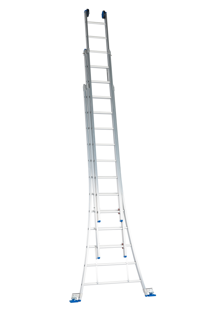 Schuifladder / 3 x 12, open voet, reform, gevelrollen, verbredingsvoeten