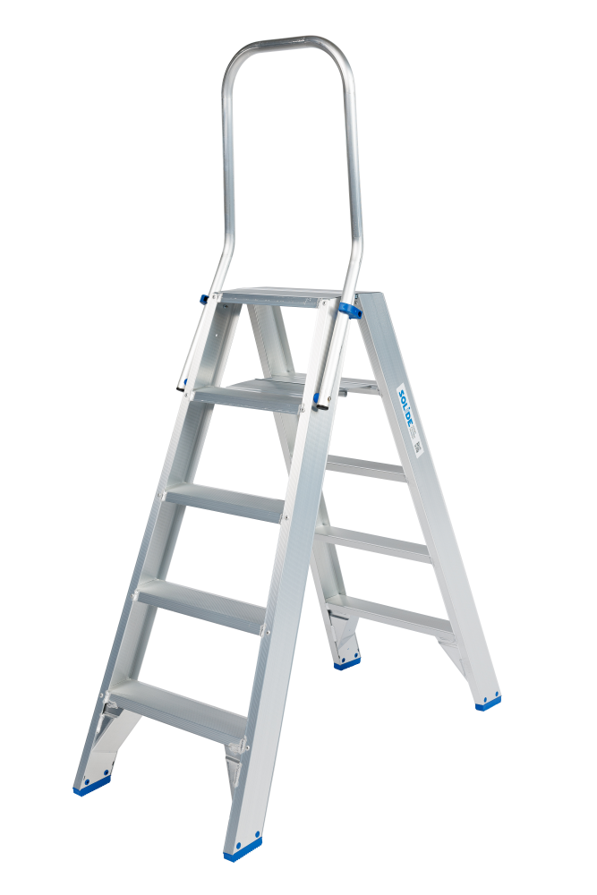 Dubbele trapladder / 2 x 10 treden, klapbeugel