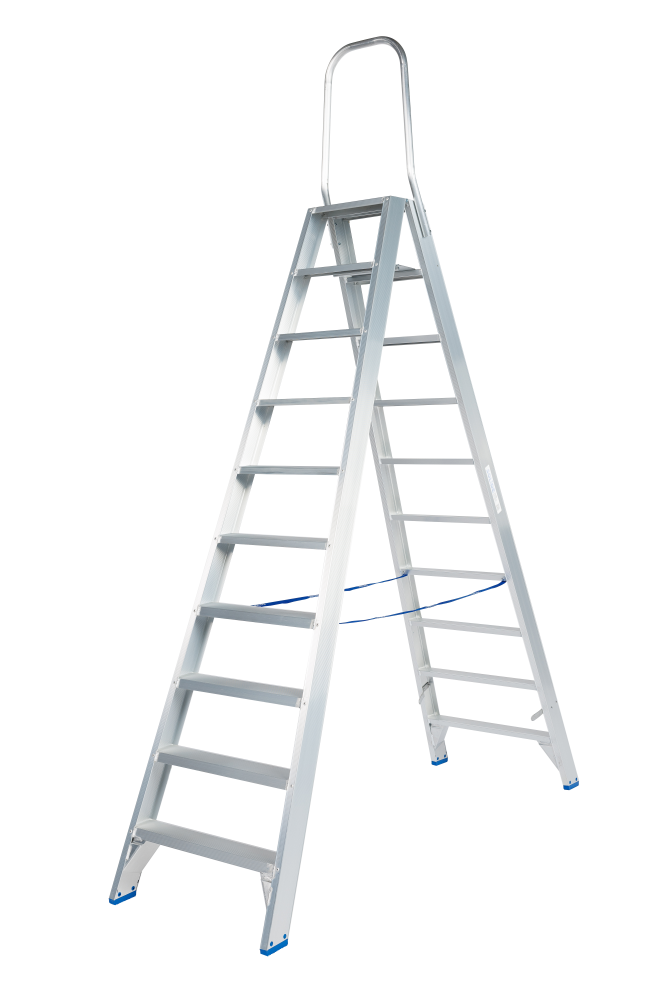Dubbele trapladder / 2 x 10 treden, vaste beugel