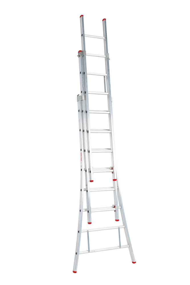 ECO Professional series 3-delige ladder / 3 x 8, gebogen voet, reform, spreidbeveiliging