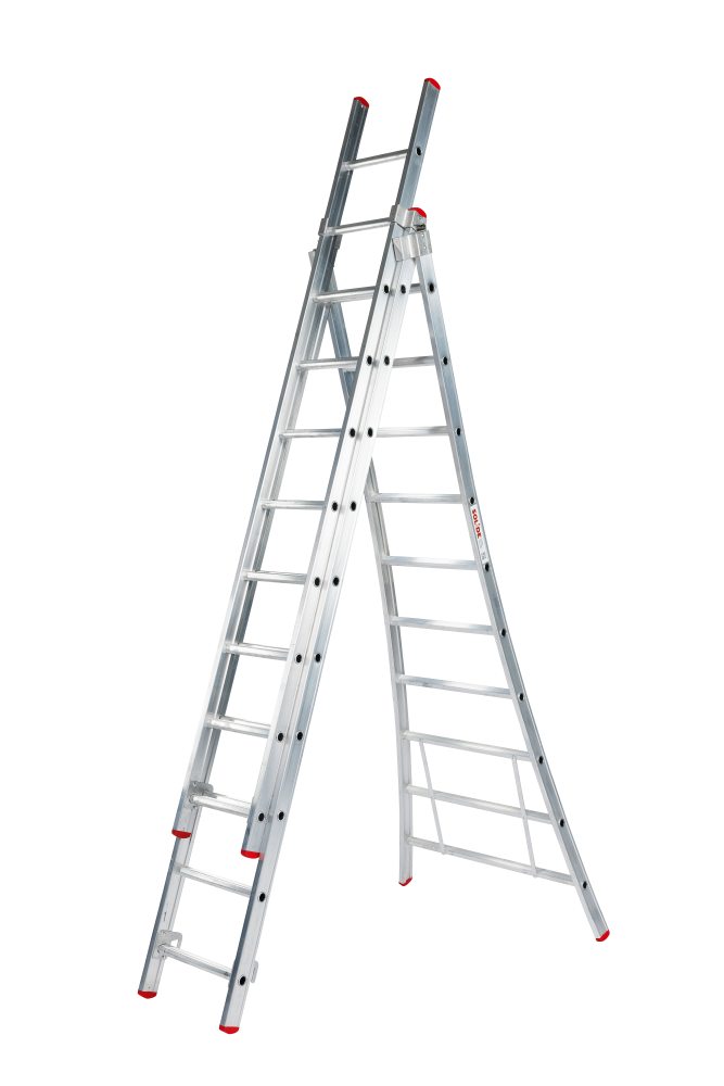 ECO Professional series 3-delige ladder / 3 x 10, gebogen voet, reform