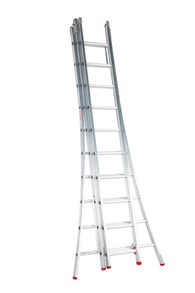 ECO Professional series 3-delige ladder / 3 x 10, gebogen voet, reform