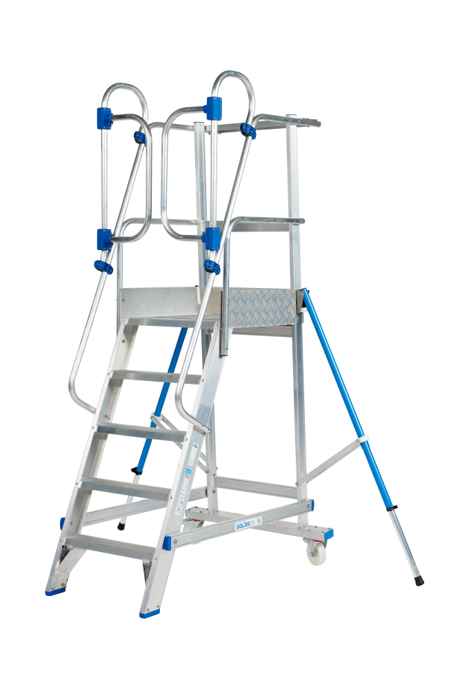 Mobiele bordestrap / 12 treden met zelfsluitende veiligheidsdeur