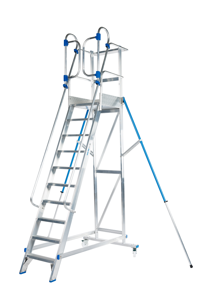 Mobiele bordestrap / 10 treden met zelfsluitende veiligheidsdeur