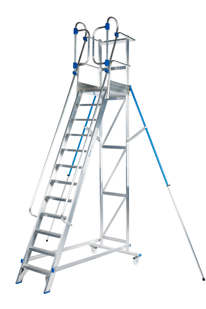 Mobiele bordestrap / 12 treden met zelfsluitende veiligheidsdeur