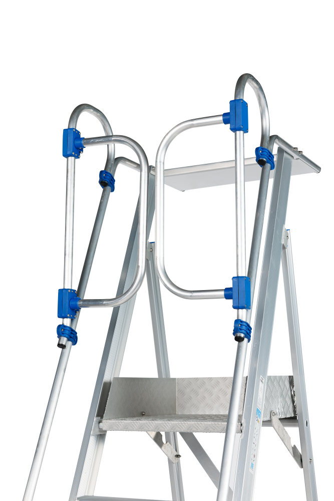 Plate-forme Mobile Pliable / 6 marches avec porte de sécurité auto-fermante