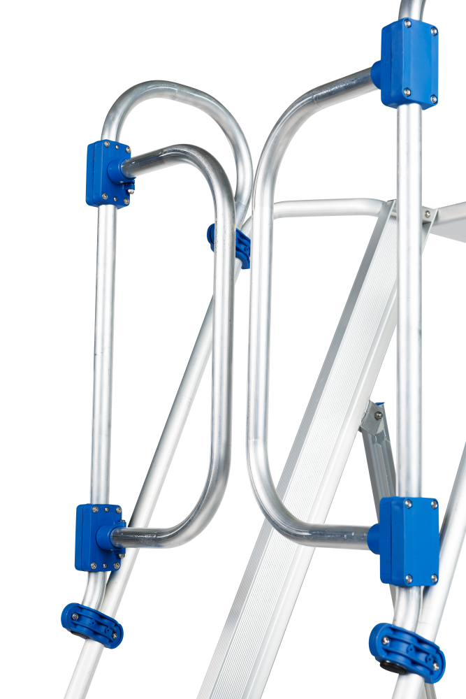 Plate-forme Mobile Pliable / 6 marches avec porte de sécurité auto-fermante